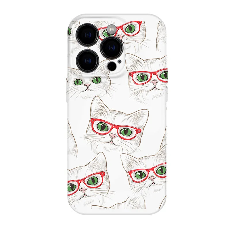 かわいい猫のメガネ型スマホケース