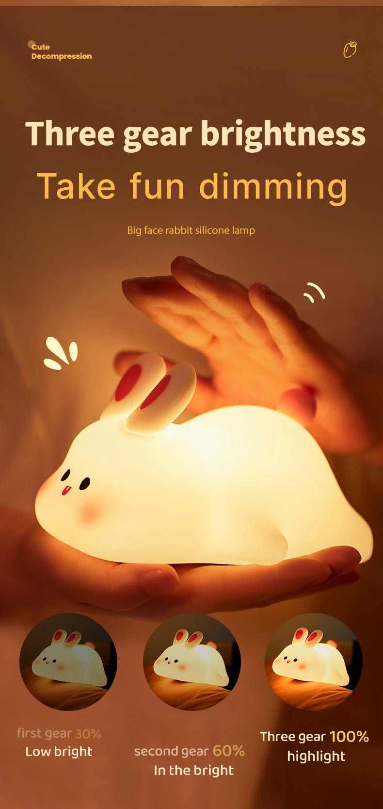 Animal Night Light – Panda, Sheep & Bunny