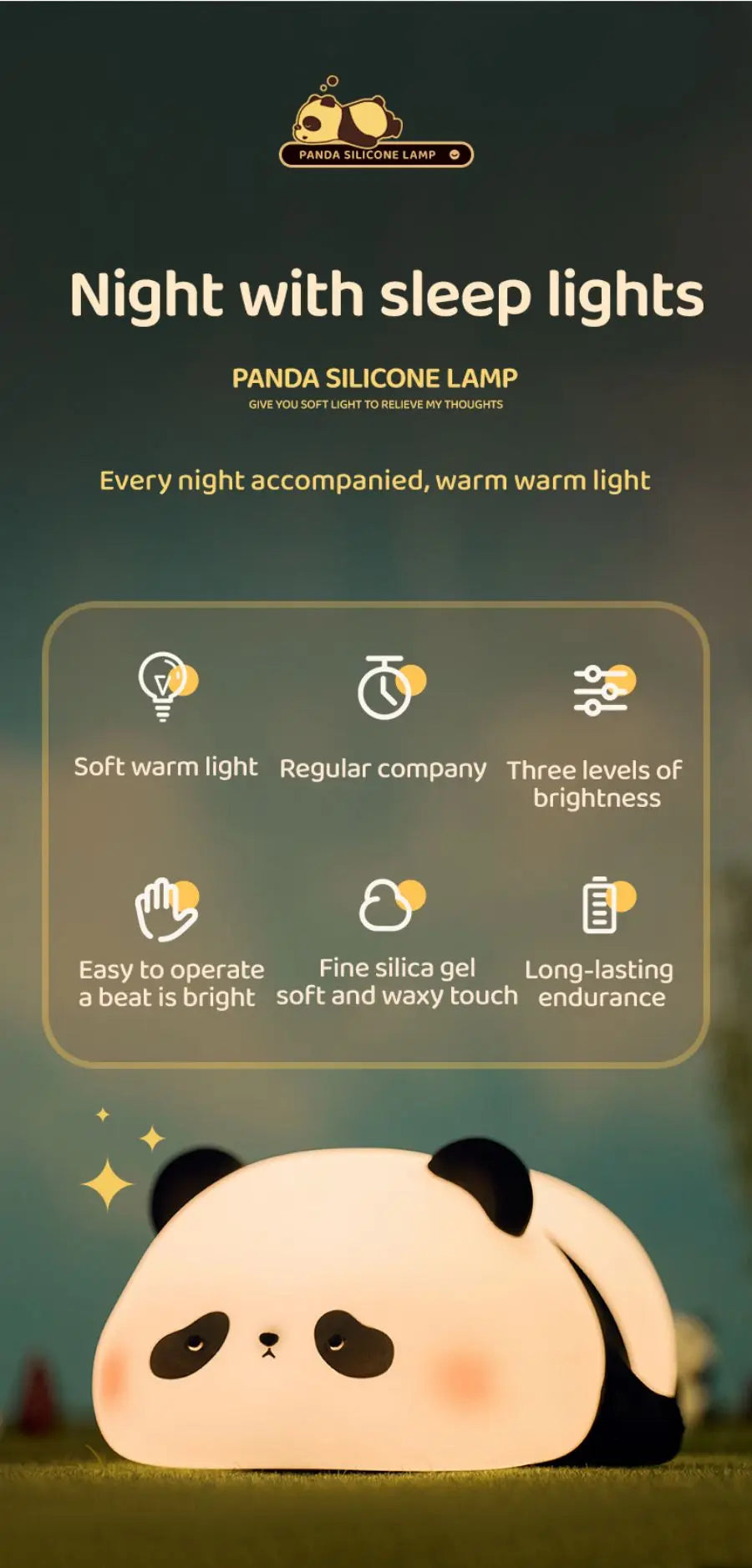 Animal Night Light – Panda, Sheep & Bunny