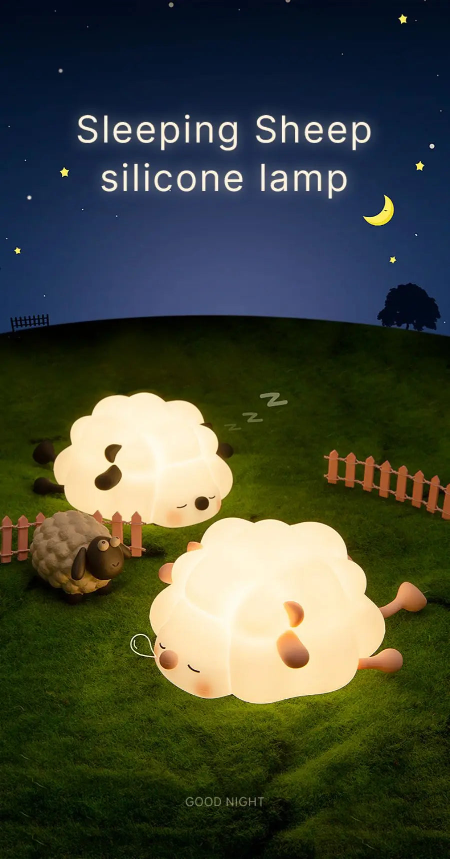 Animal Night Light – Panda, Sheep & Bunny