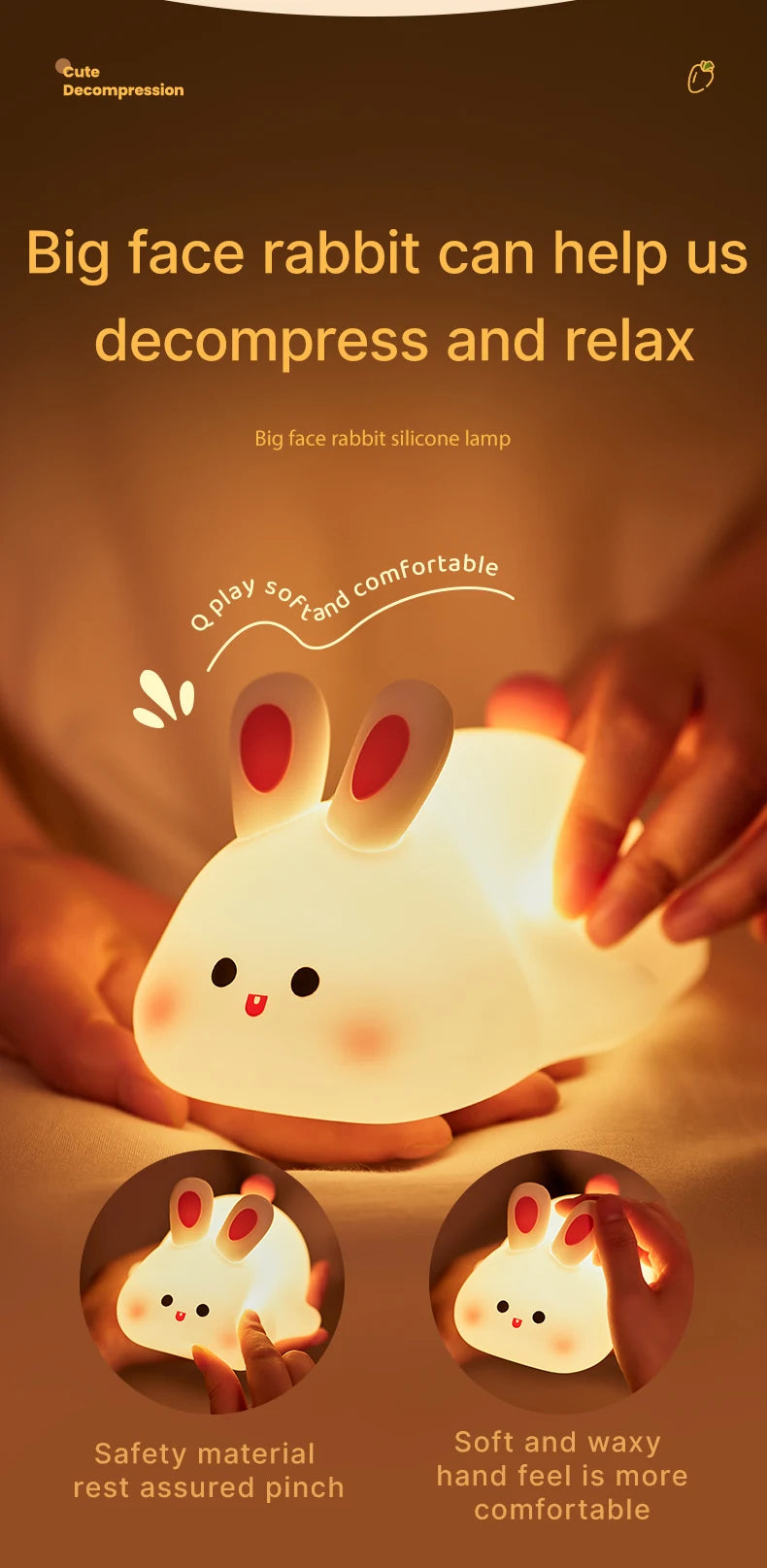 Animal Night Light – Panda, Sheep & Bunny
