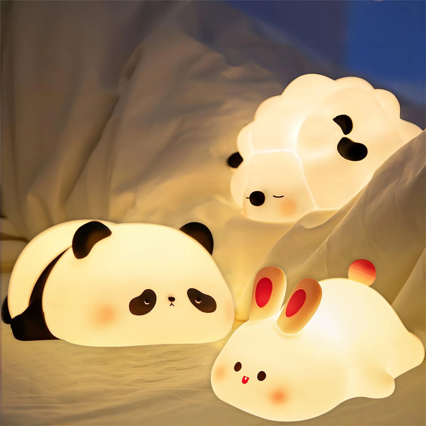 Animal Night Light – Panda, Sheep & Bunny