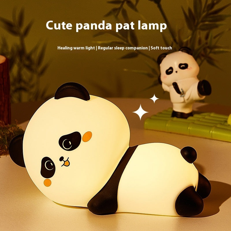 Cute Panda Silicone Pat Lamp Cartoon Night Light