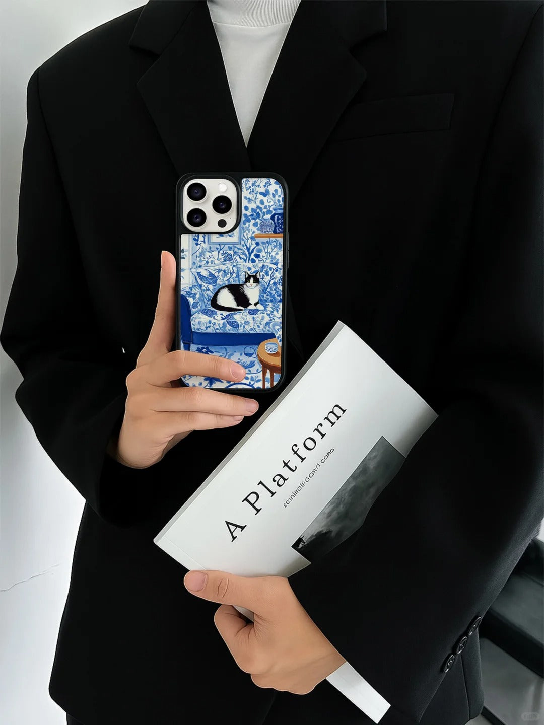 Blue Cat Lounge Phone Case
