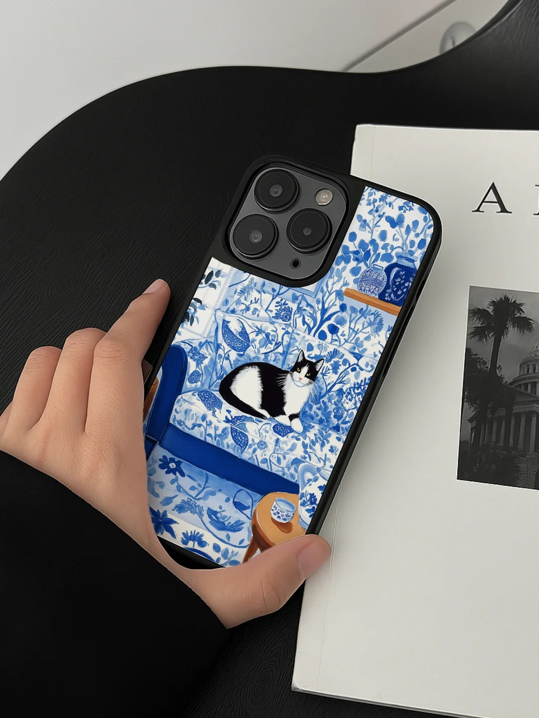 Blue Cat Lounge Phone Case