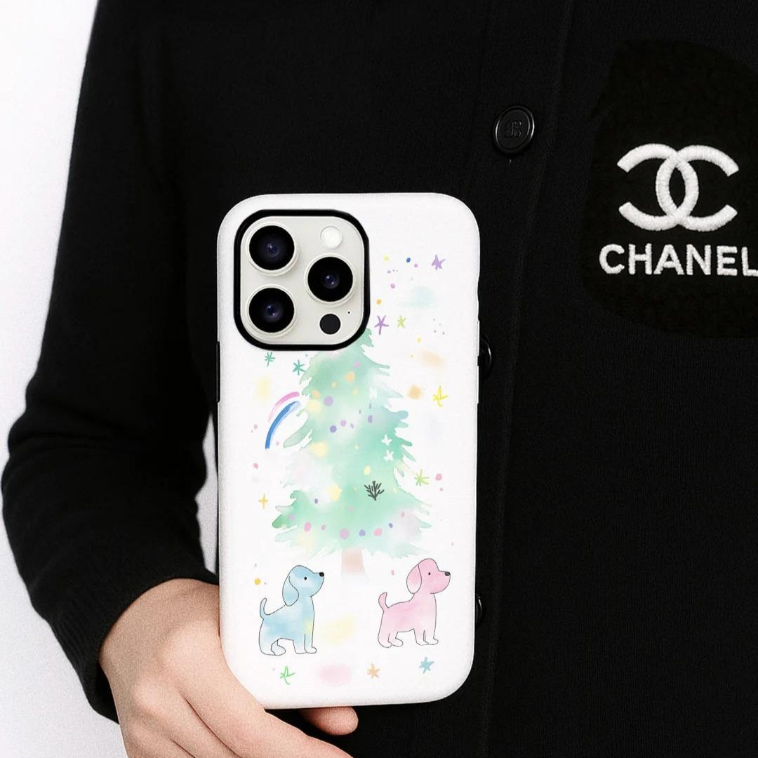 パステルカラーのパピーツリーiPhoneケース