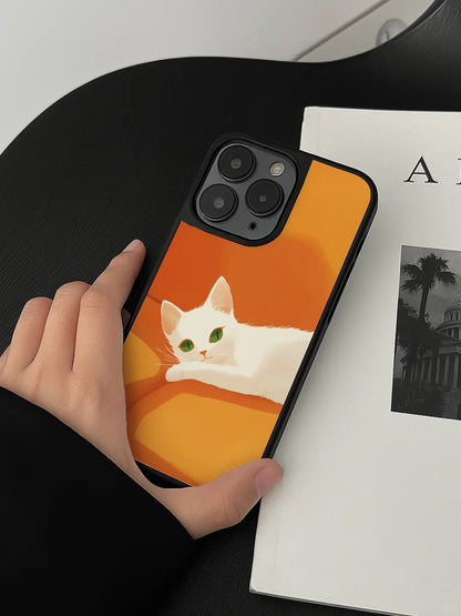 心地よい猫の携帯ケース