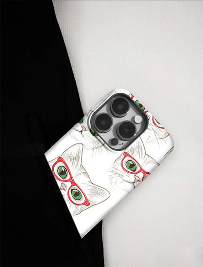 かわいい猫のメガネ型スマホケース