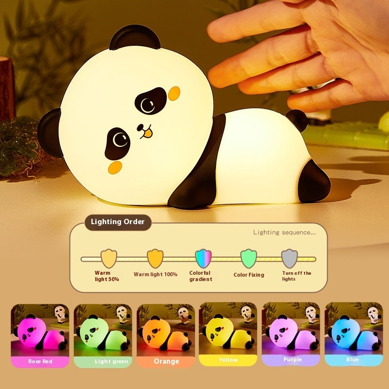 Cute Panda Silicone Pat Lamp Cartoon Night Light
