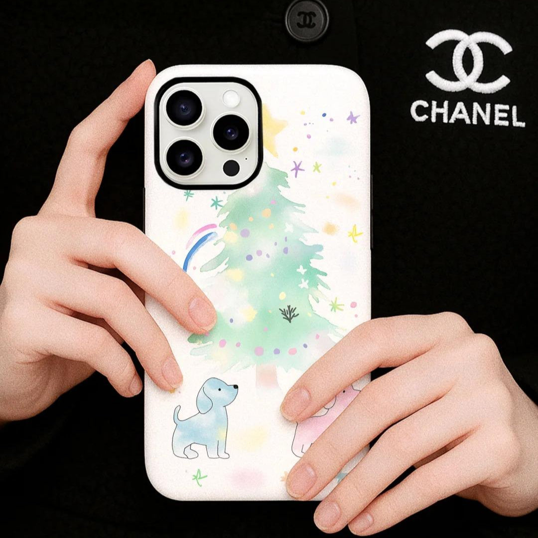 パステルカラーのパピーツリーiPhoneケース